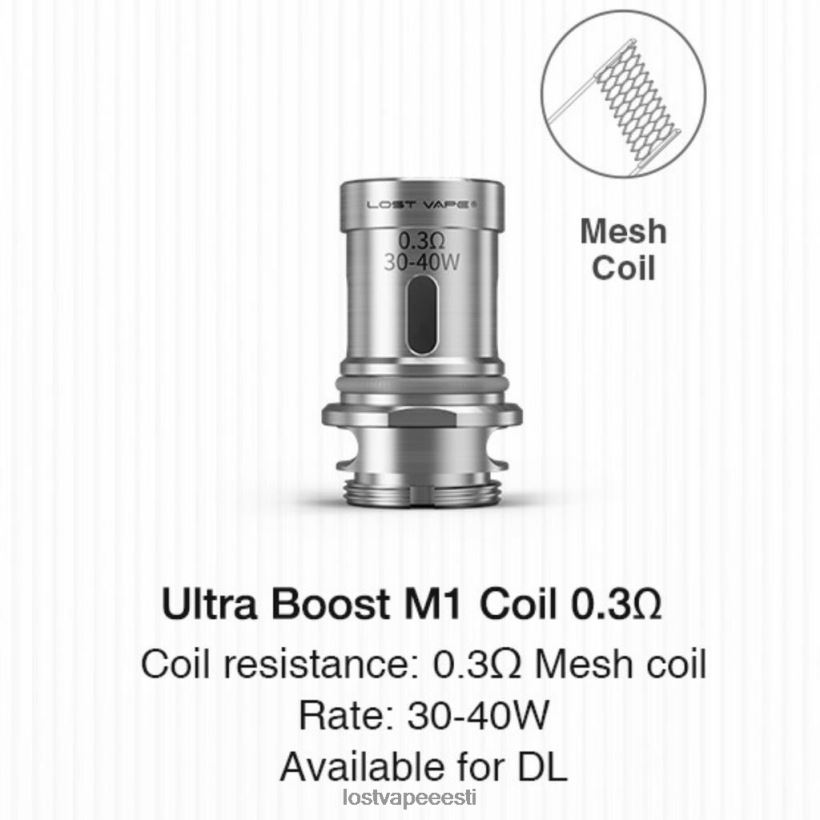 Lost Vape Ultra võimendusspiraalid (5-pakk) m1 v2 0,3 oomi R6P4HL346 - Lost Vape Wholesale