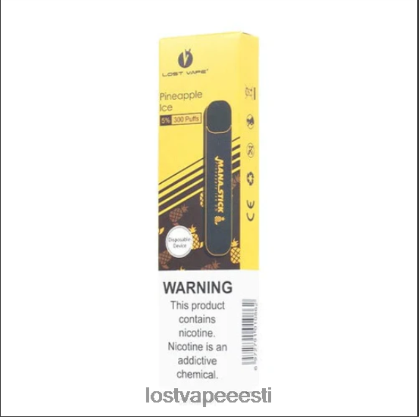 Lost Vape Mana pulk ühekordne | 300 pahvi | 1,2 ml ananassijää 5% R6P4HL526 - Lost Vape Wholesale