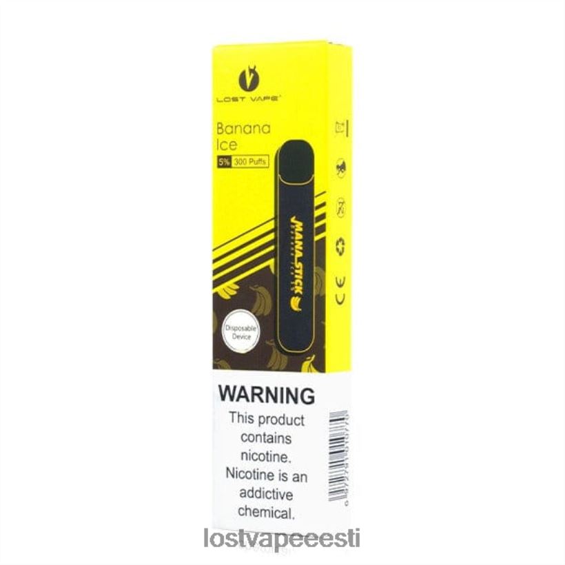 Lost Vape Mana pulk ühekordne | 300 pahvi | 1,2 ml banaanijää 5% R6P4HL404 - Lost Vape Price Eesti