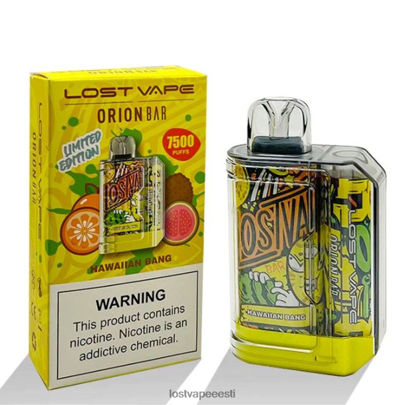 Lost Vape Orion baari ühekordne | 7500 pahvi | 18 ml | 50 mg havai pauk R6P4HL97 - Lost Vape Review