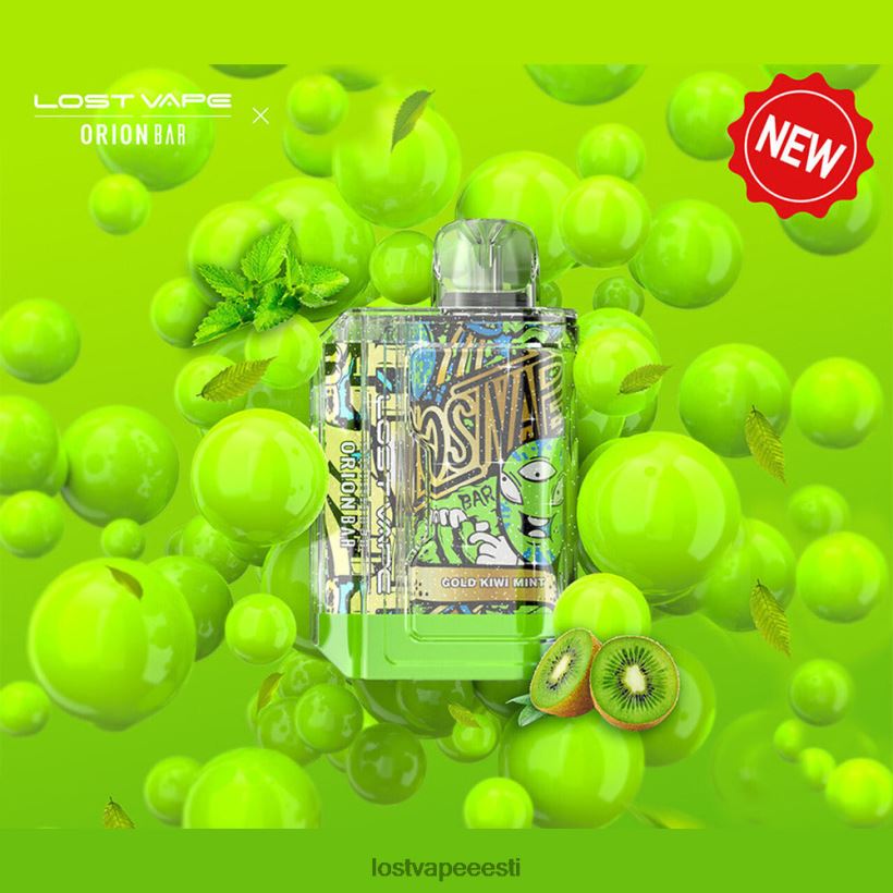 Lost Vape Orion baari ühekordne | 7500 pahvi | 18 ml | 50 mg kuldne kiivi piparmünt R6P4HL89 - Lost Vape Near Me